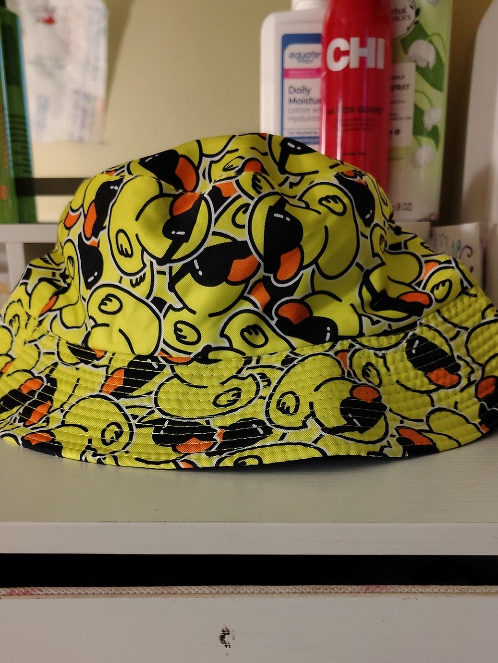Yellow Duck Print Bucket Hat
